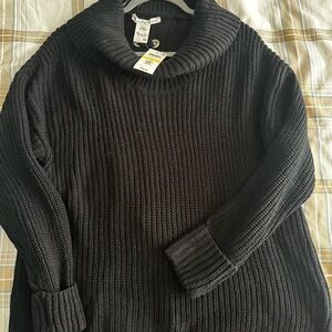 American Rag Black Ribbed Knit Top